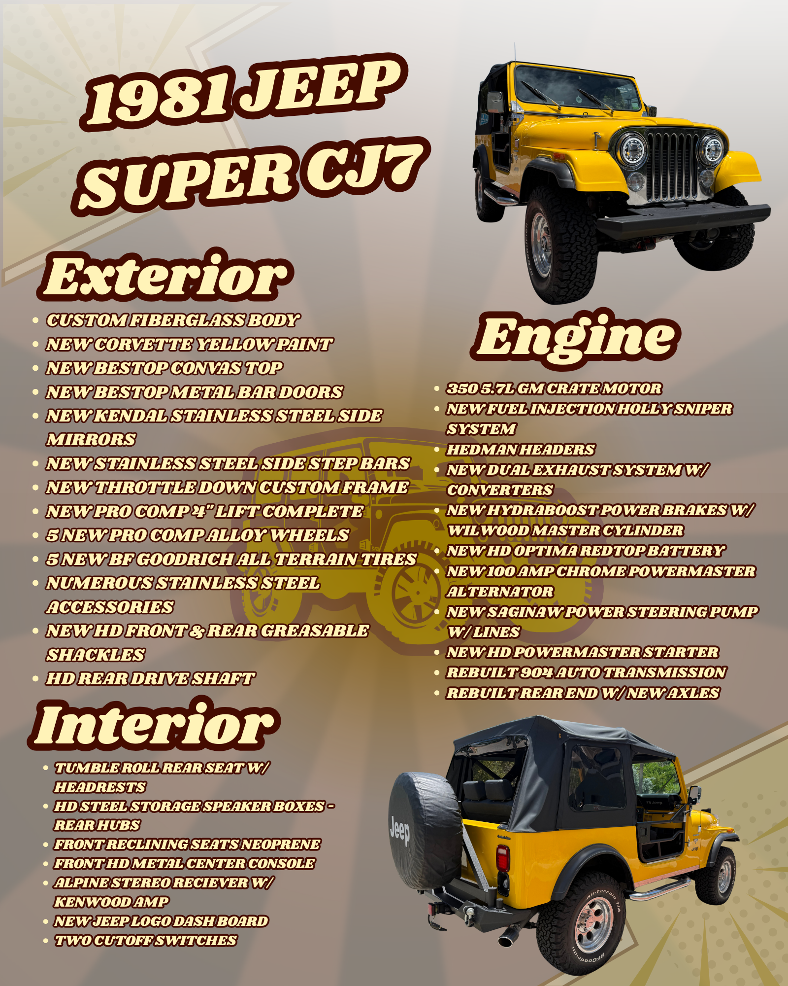 Jeep CJ7 Super Show Board